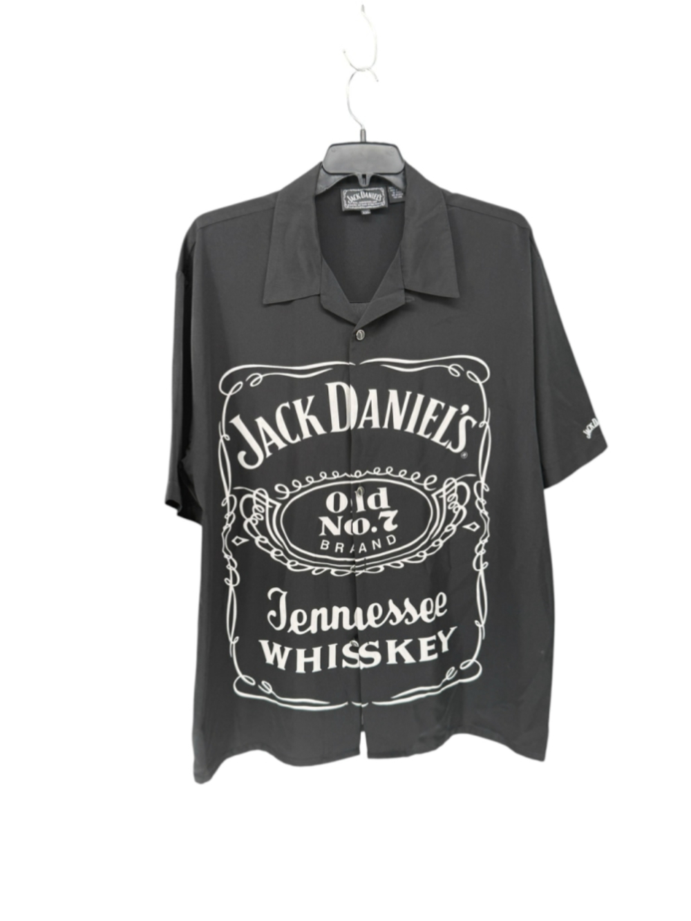 Men's Jack Daniel's Casual Button Down Shirt Black White XXL
